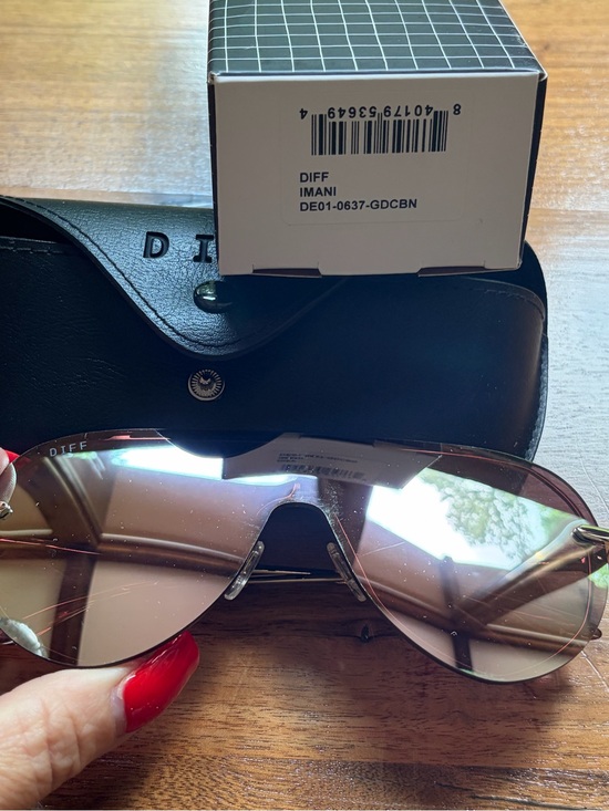 DIFF Eyewear Oversized Shield Sunglasses - Pink Lens IMANI main image 6